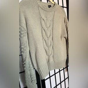 CableKnit/Crochet Sweater - Light Green